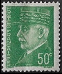 Maréchal Pétain - 50c vert type Hourriez
