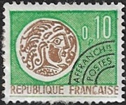 Monnaie gauloise - 0F10 vert et sépia