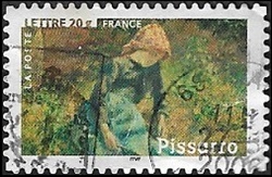 Camille Pissarro "Jeune fille à la baguette" 1881